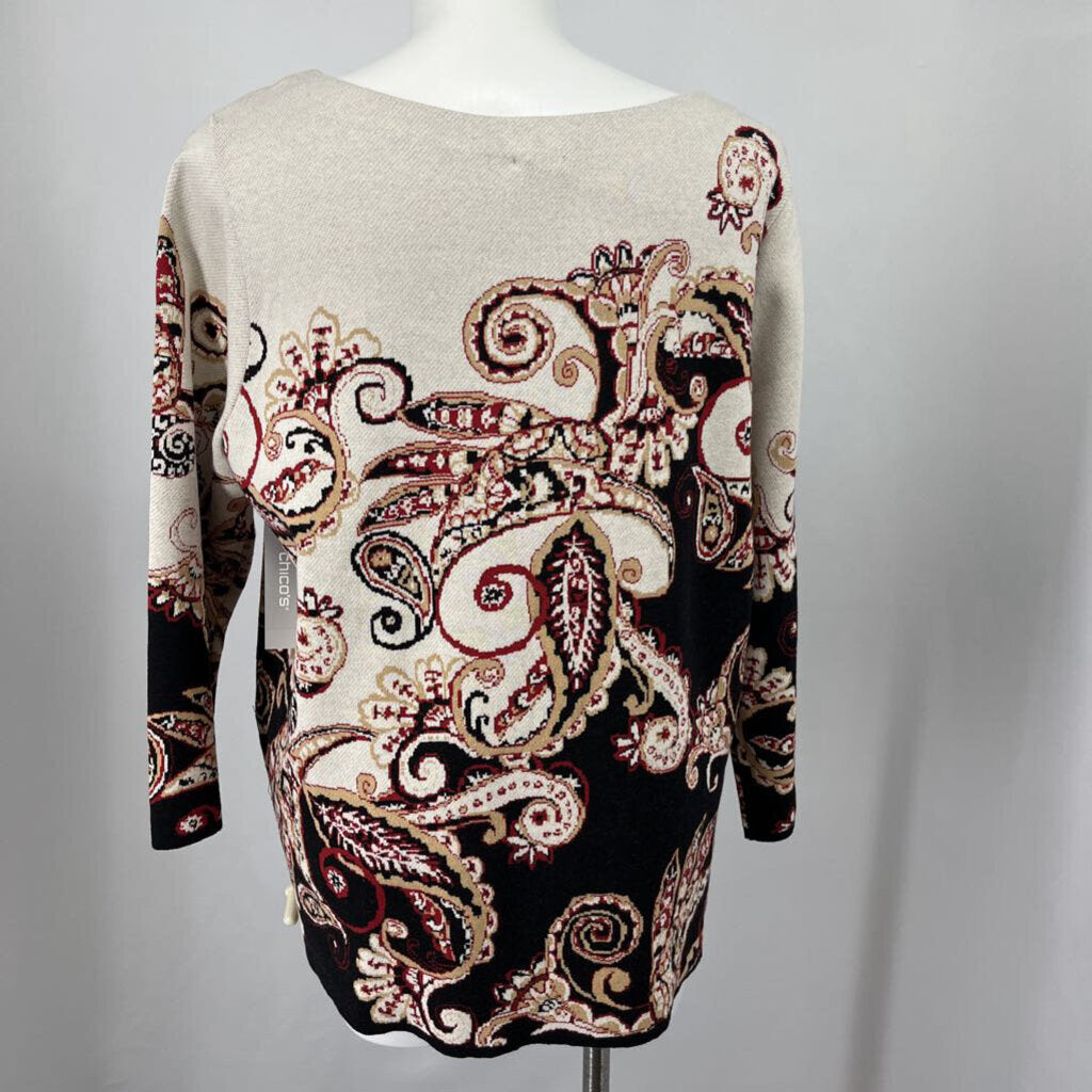 Chicos Paisley Print Sweater