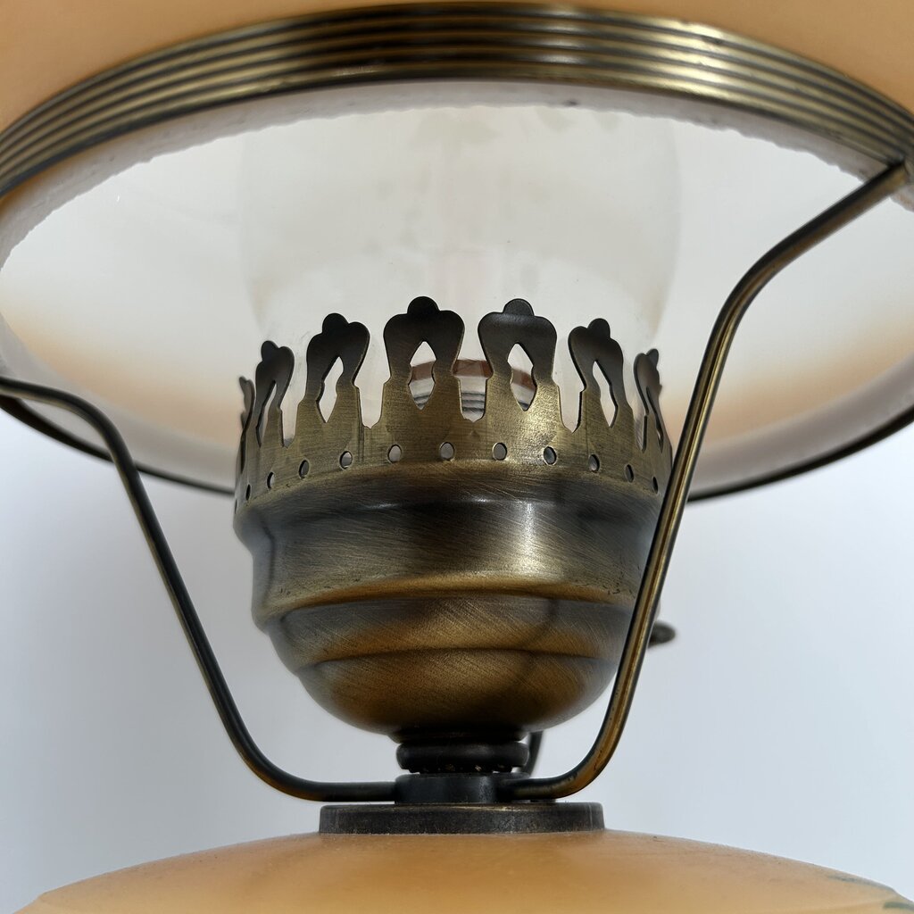 Floral Glass Hurricane Lamp
