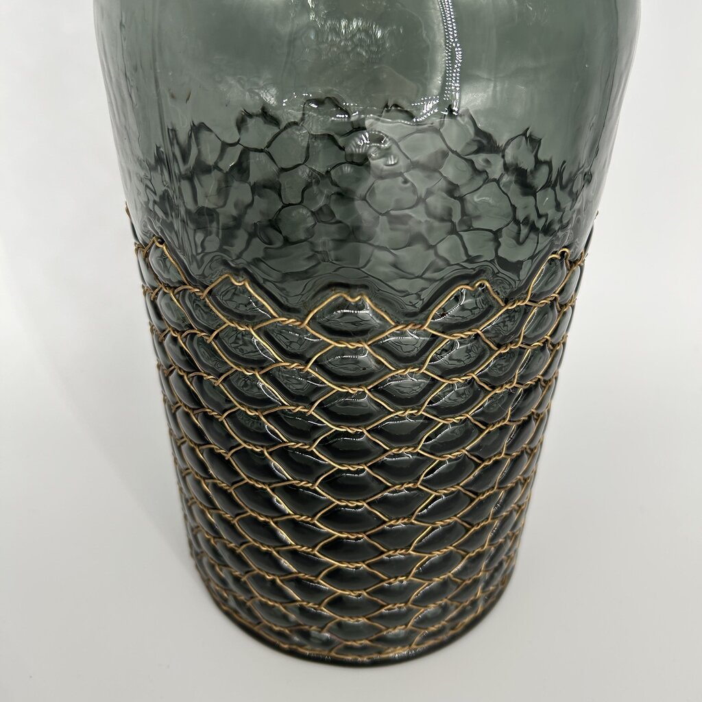 Glass Vase w/ Chicken Wire
