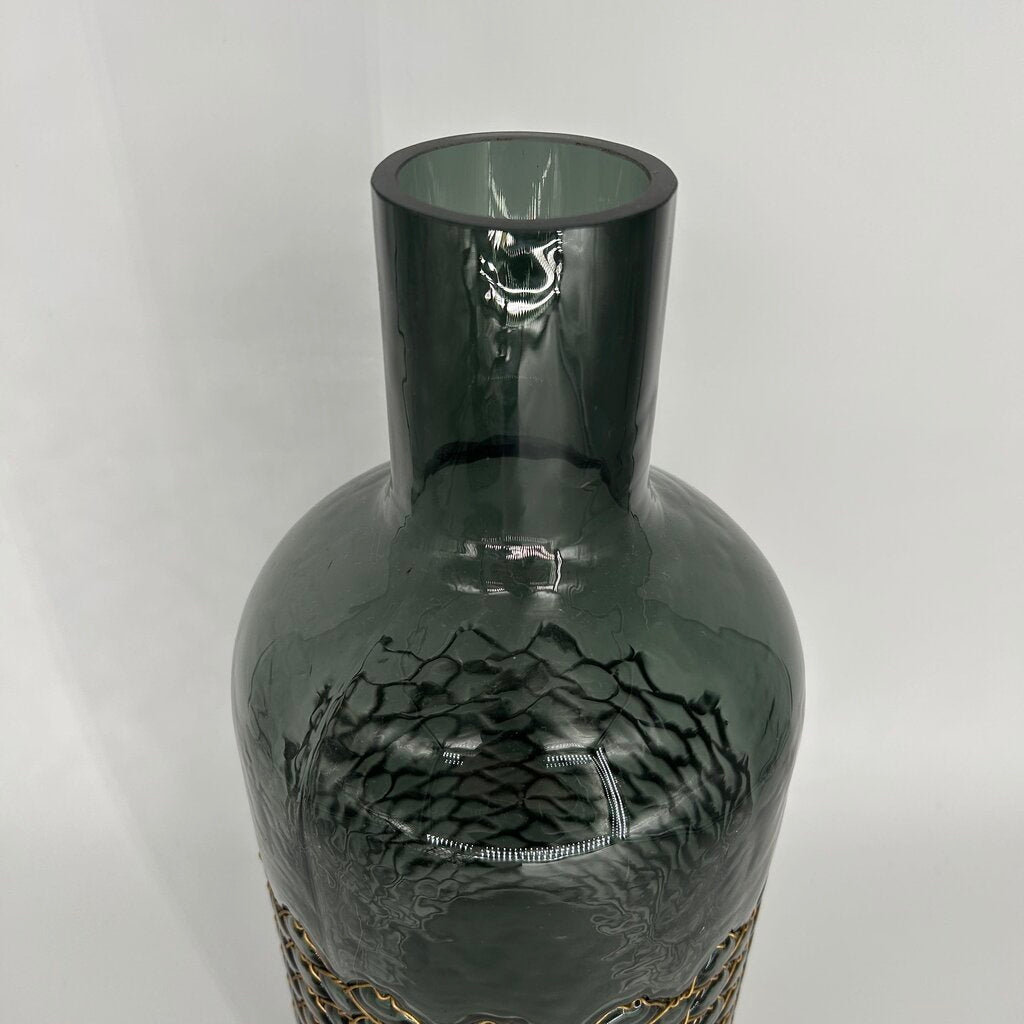 Glass Vase w/ Chicken Wire