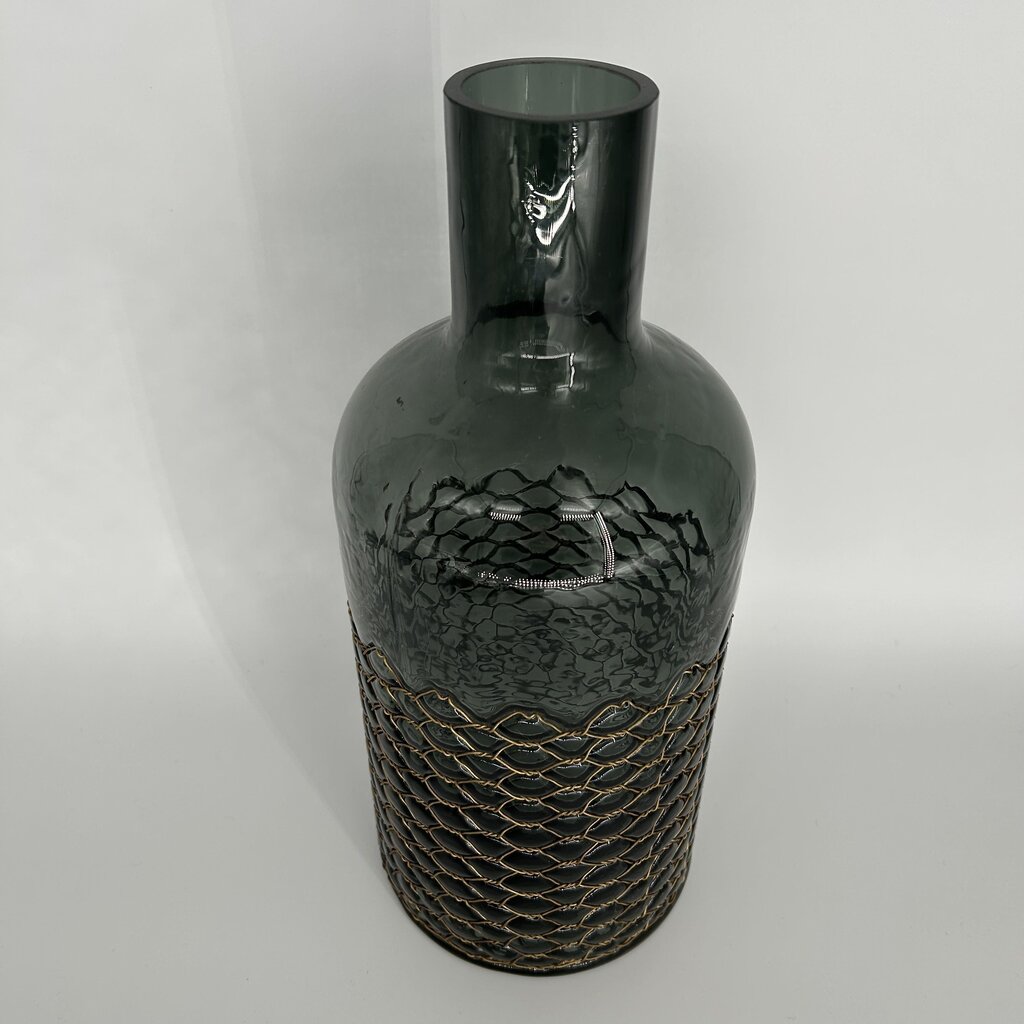 Glass Vase w/ Chicken Wire