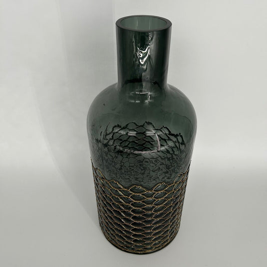 Glass Vase w/ Chicken Wire