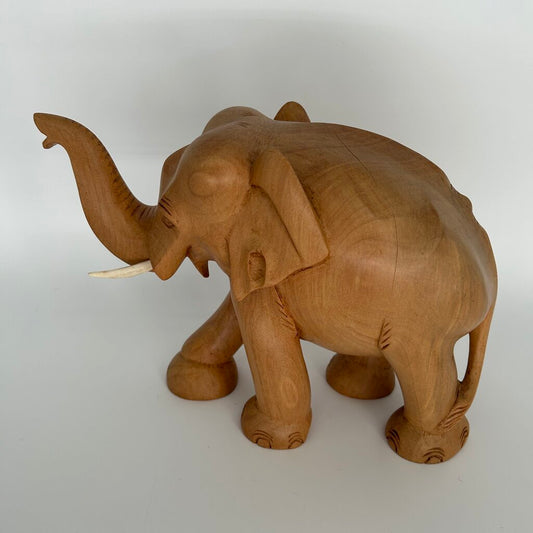 Wooden Elephant Figure