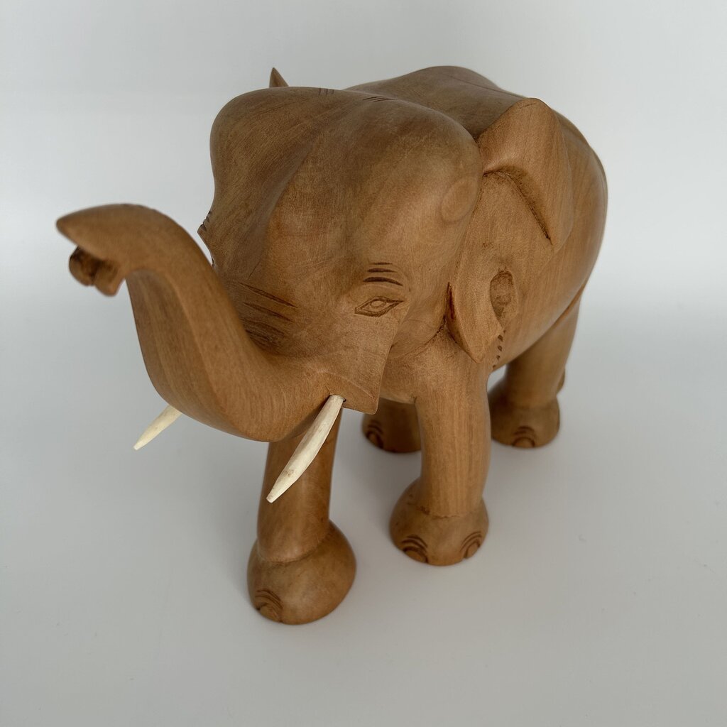 Wooden Elephant Figure