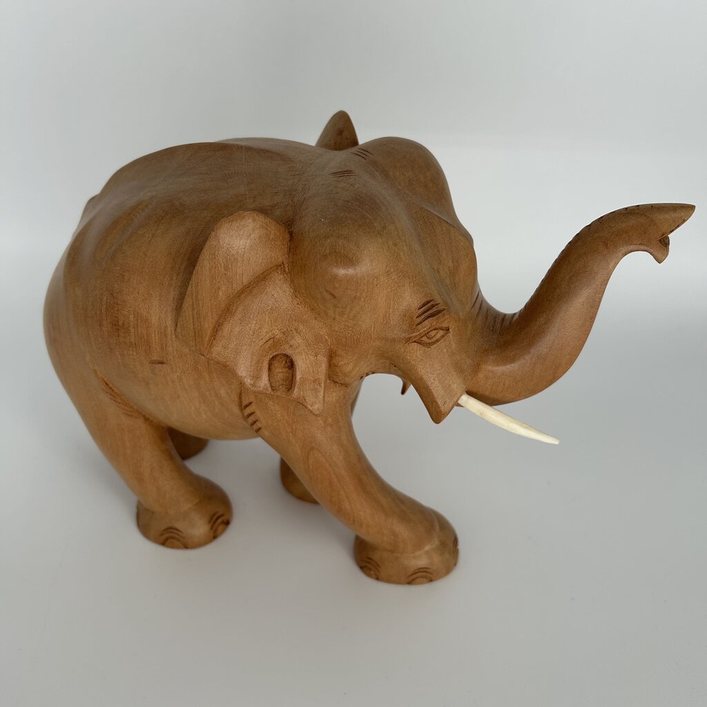 Wooden Elephant Figure