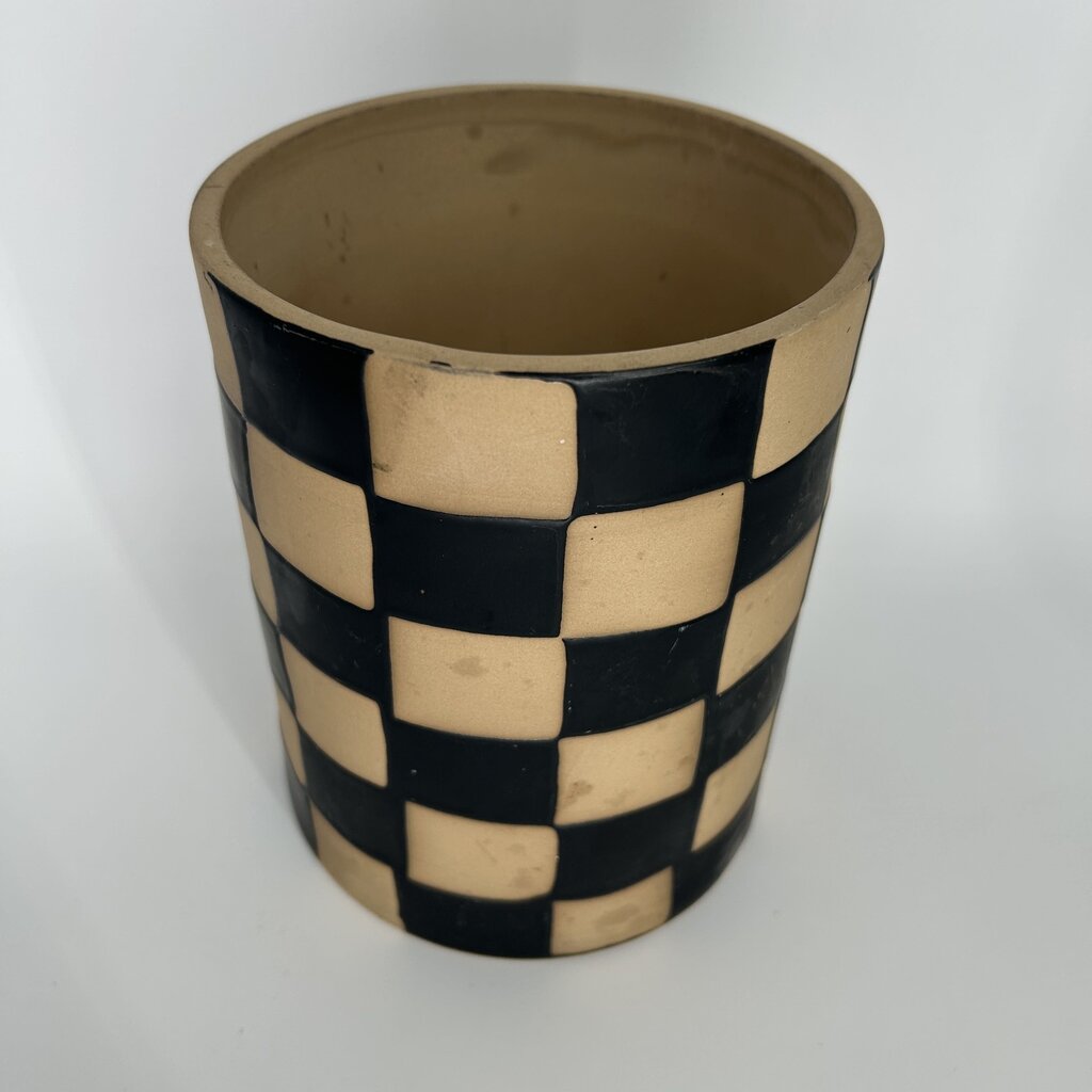 Ceramic Checkered Utensil Crock