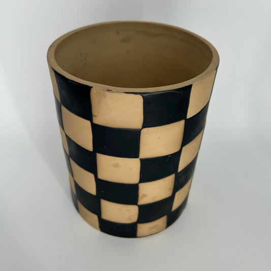 Ceramic Checkered Utensil Crock