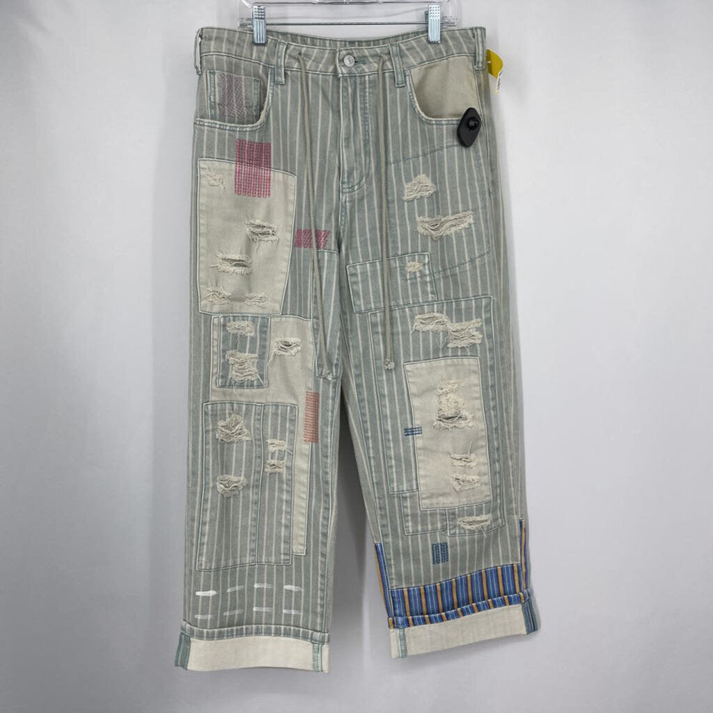 Pilcro Stripe Patchwork Jeans