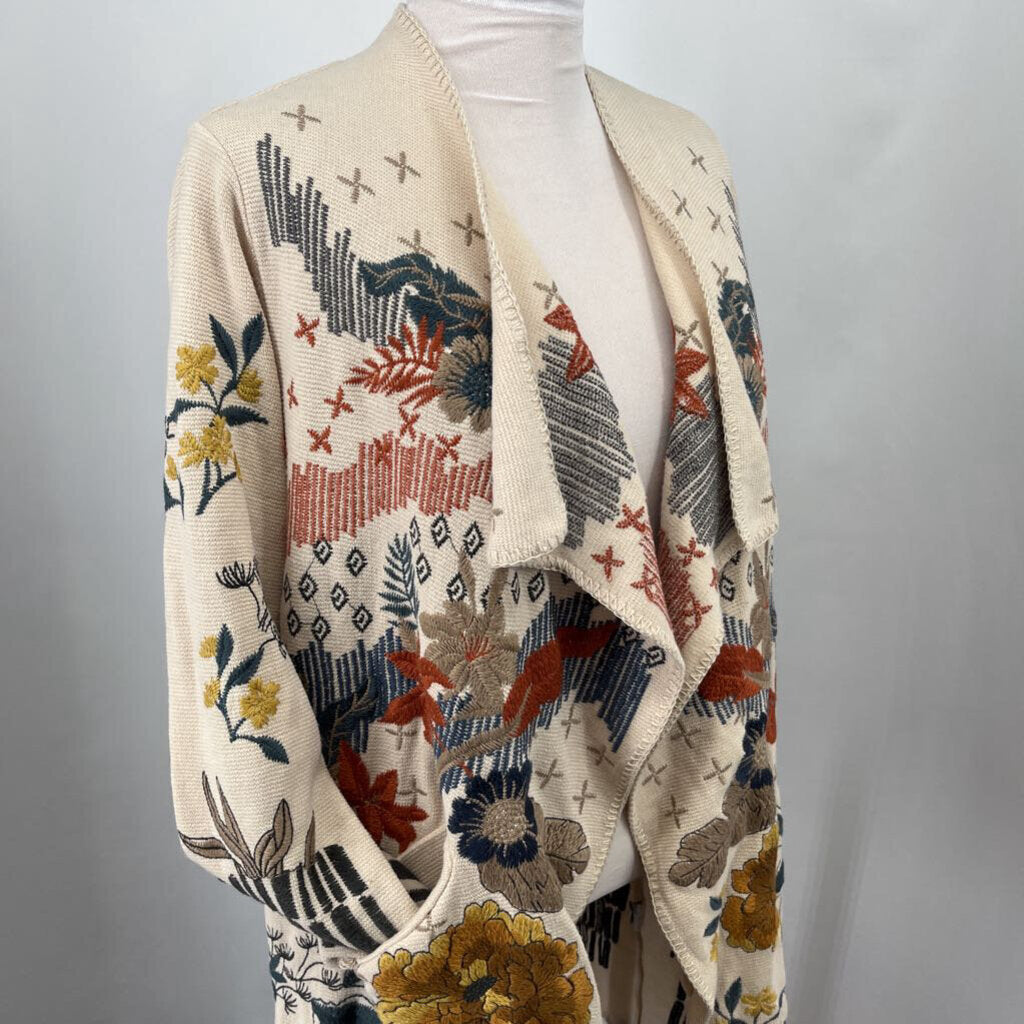 Johnny Was Open Floral Cardigan