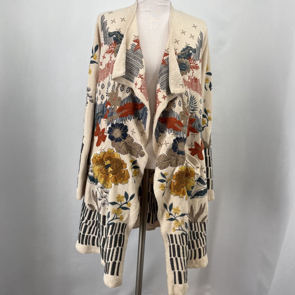 Johnny Was Open Floral Cardigan