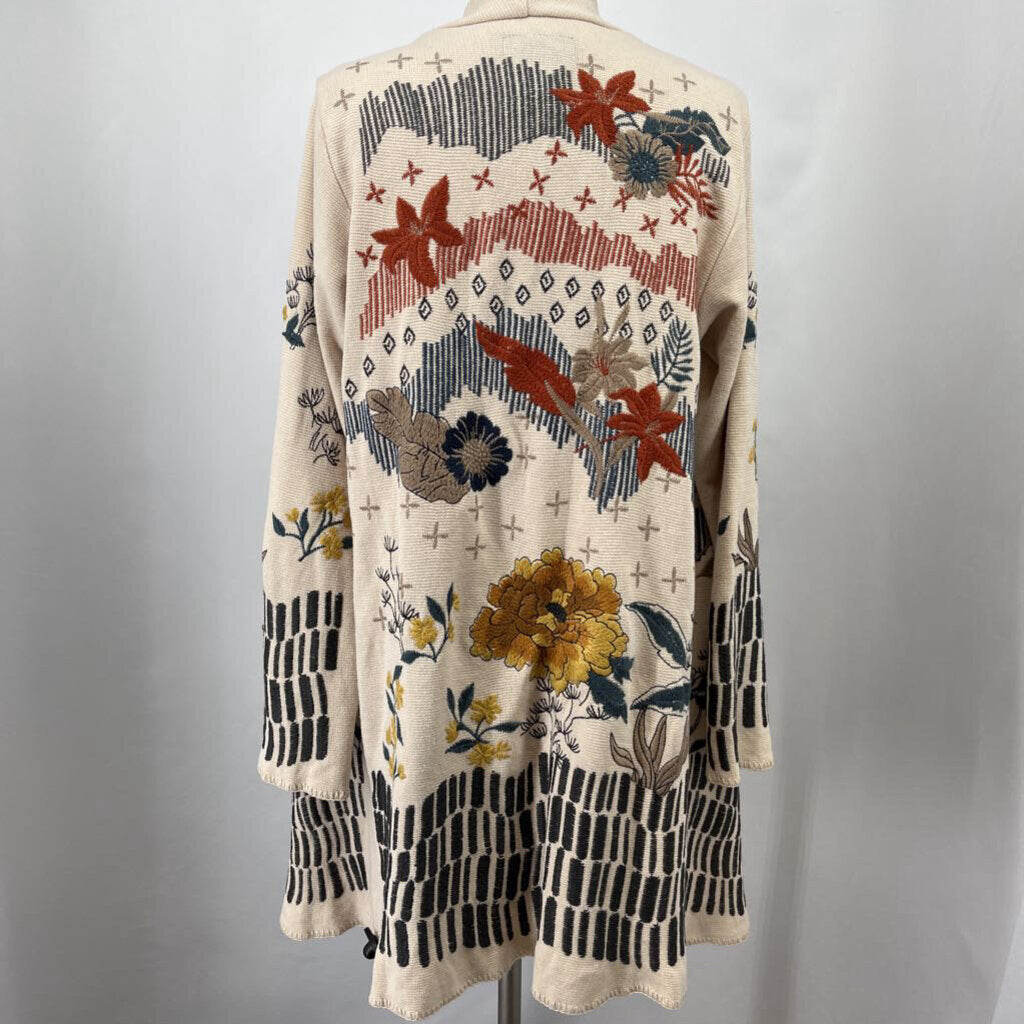 Johnny Was Open Floral Cardigan