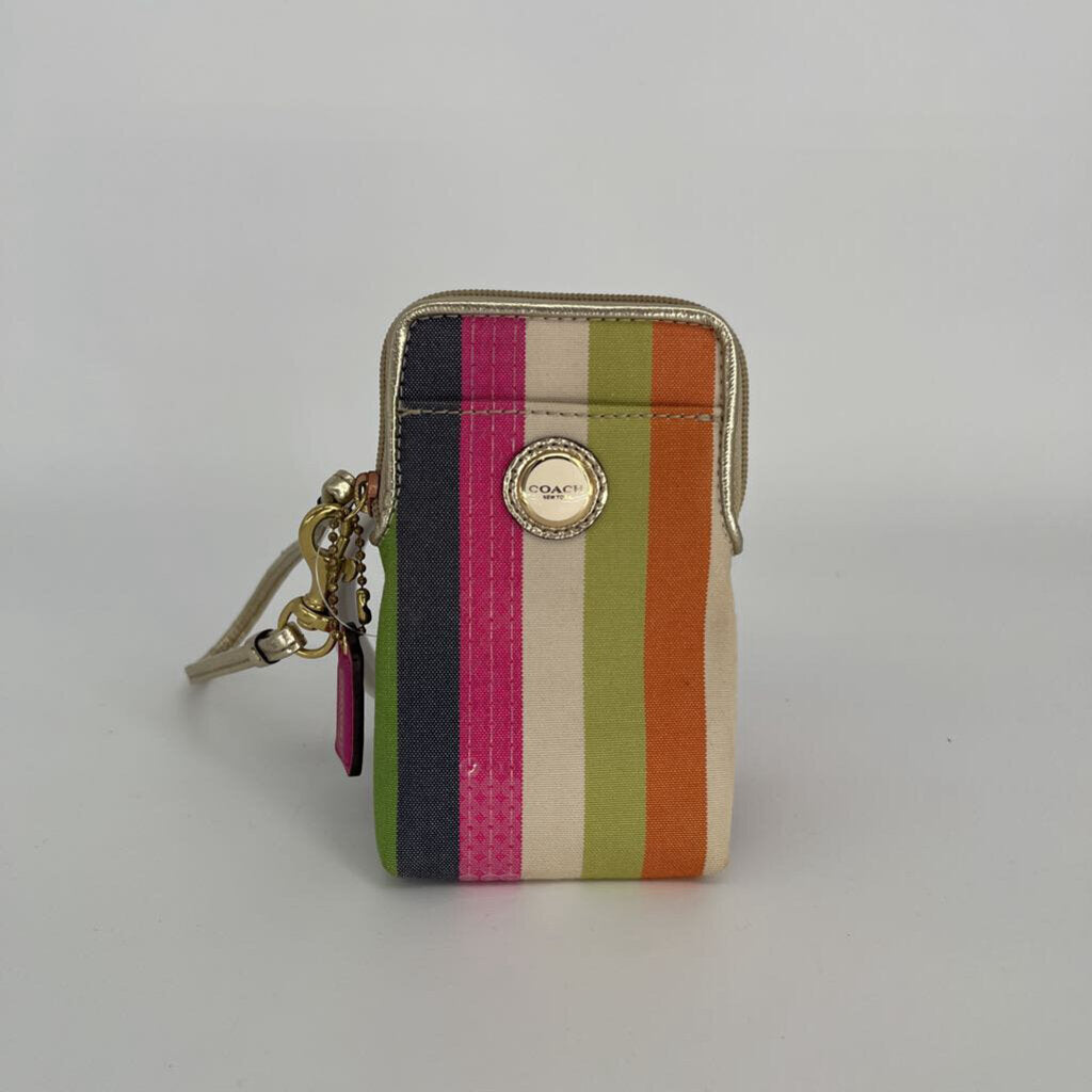 Coach Striped Wristlet