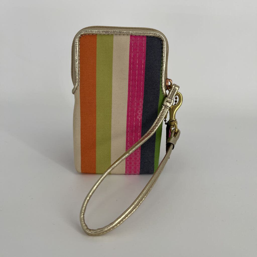 Coach Striped Wristlet