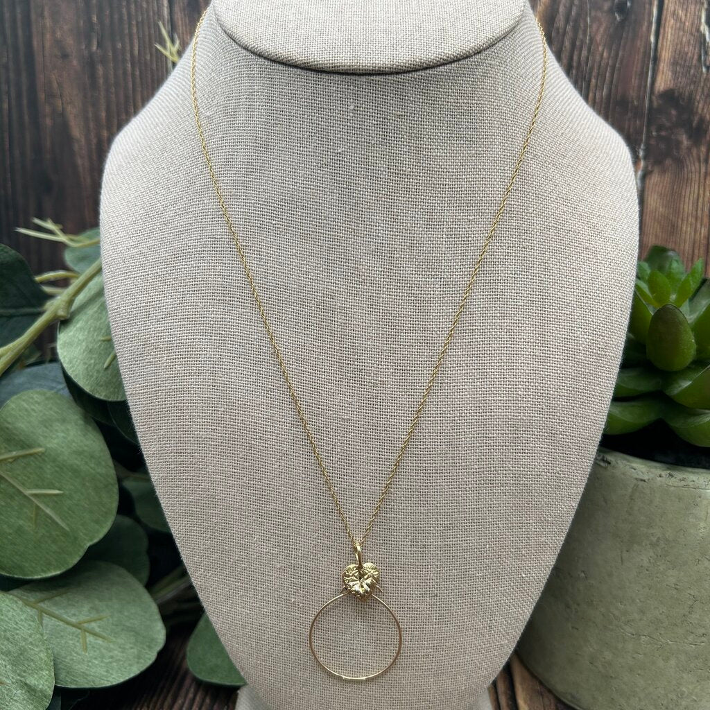 14k Gold Charm Holder Necklace
