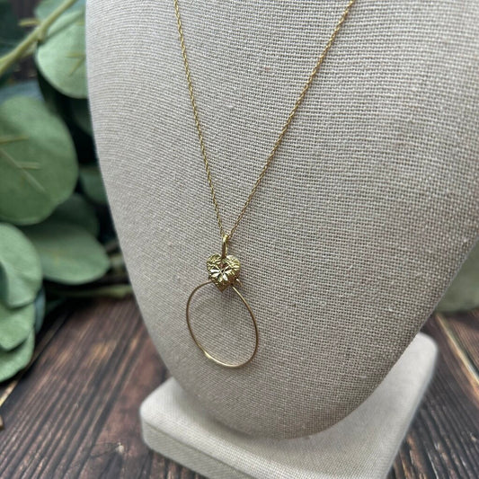 14k Gold Charm Holder Necklace