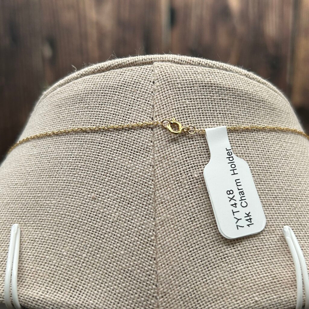 14k Gold Charm Holder Necklace