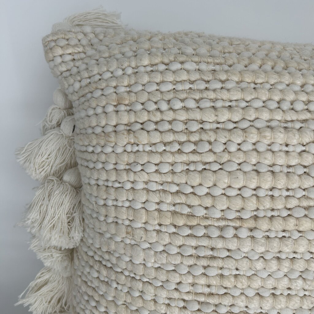 Thick Weave Tassel Pillow
