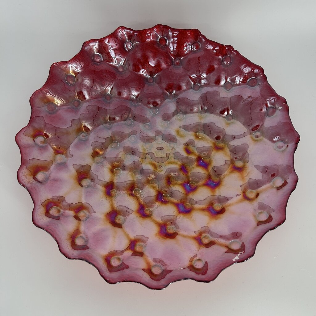 Pressed Glass Coin Bot Bubble Bowl