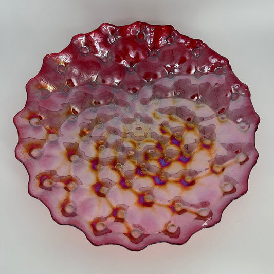 Pressed Glass Coin Bot Bubble Bowl