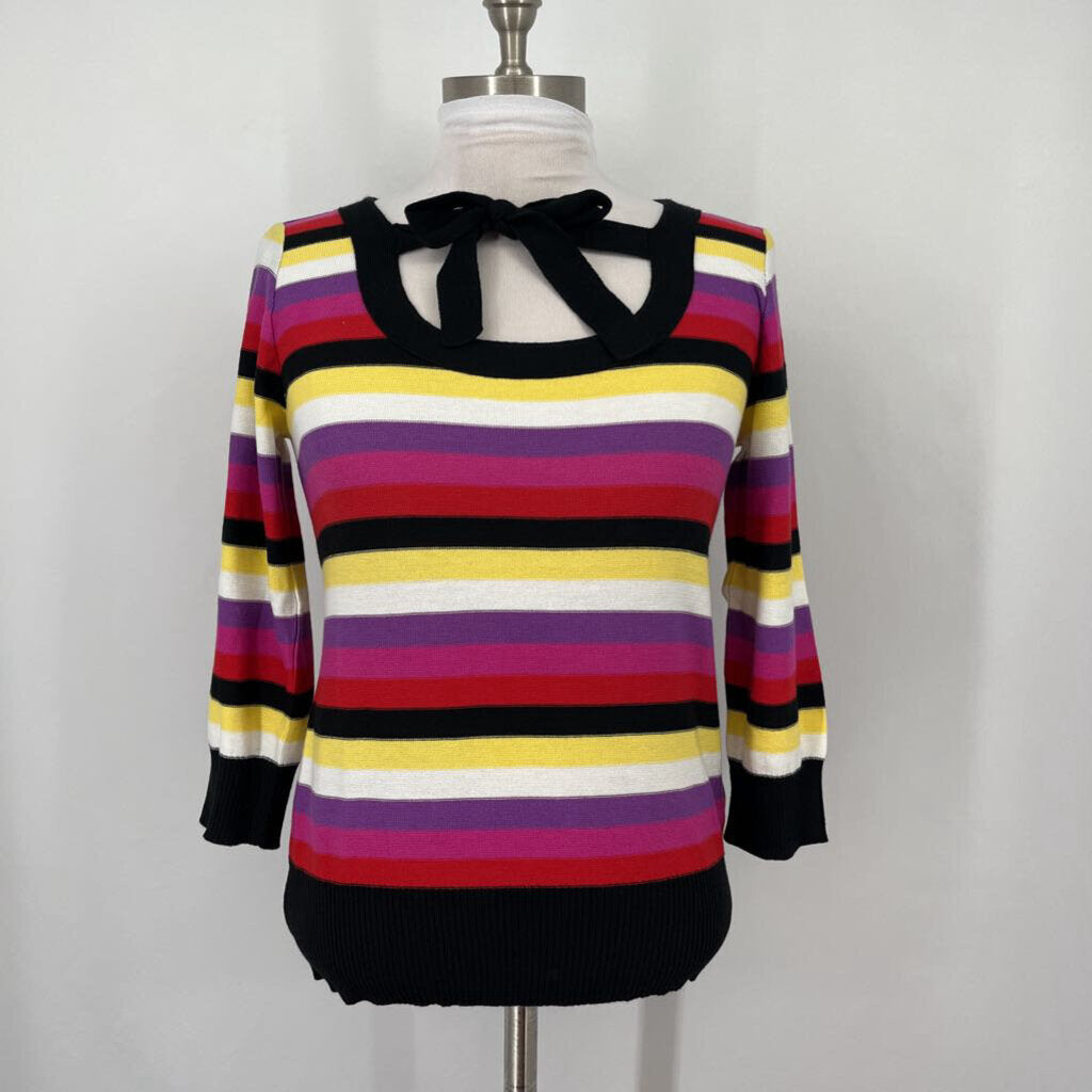 Bordado 3/4 Slv Stripe Sweater