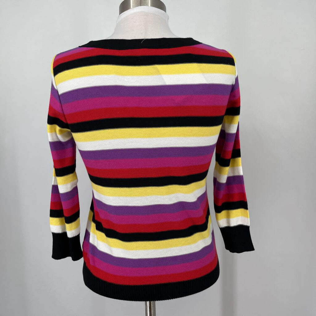 Bordado 3/4 Slv Stripe Sweater