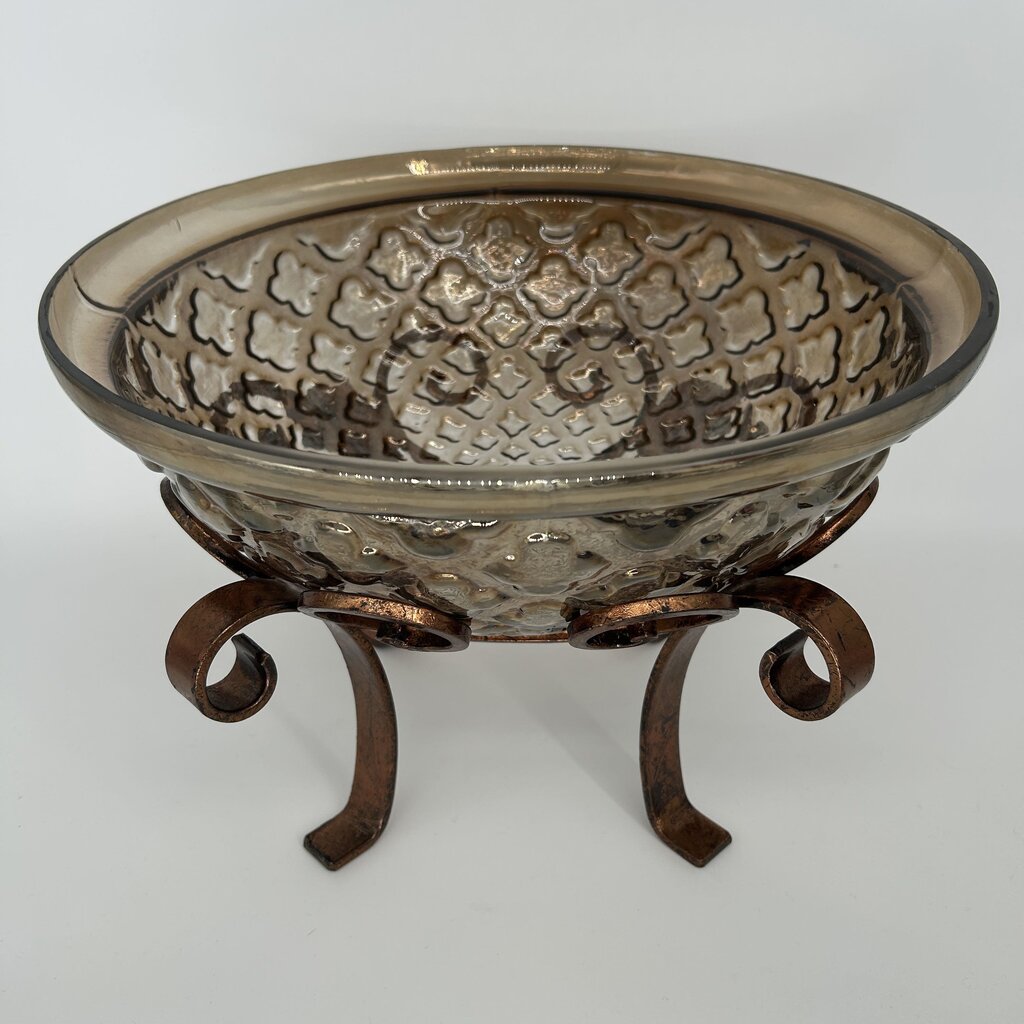 Glass Bowl w/ Metal Stand