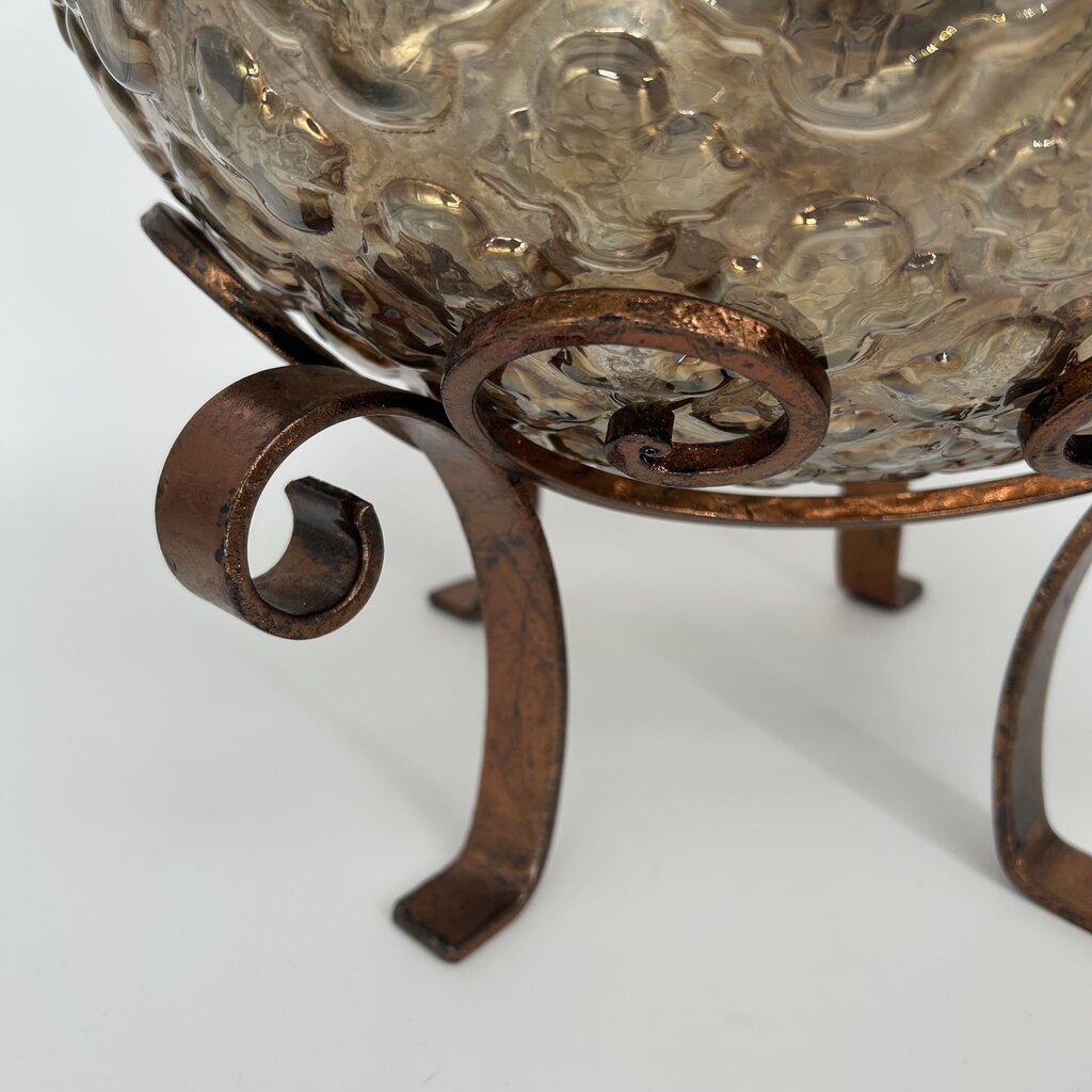 Glass Bowl w/ Metal Stand