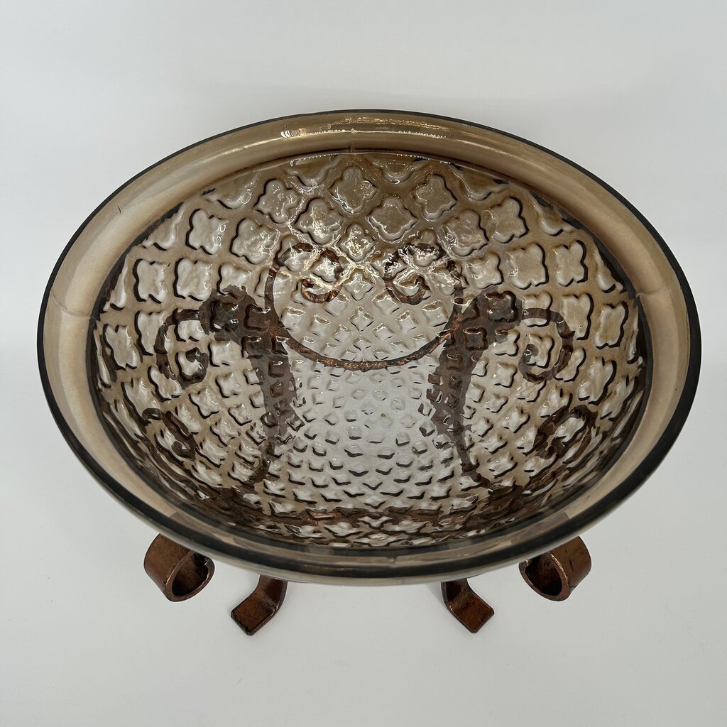 Glass Bowl w/ Metal Stand