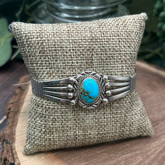 Will Denetdale Sterling Turquoise Bracelet