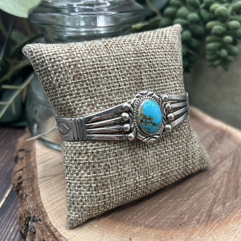 Will Denetdale Sterling Turquoise Bracelet