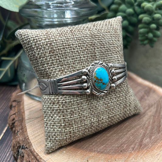 Will Denetdale Sterling Turquoise Bracelet