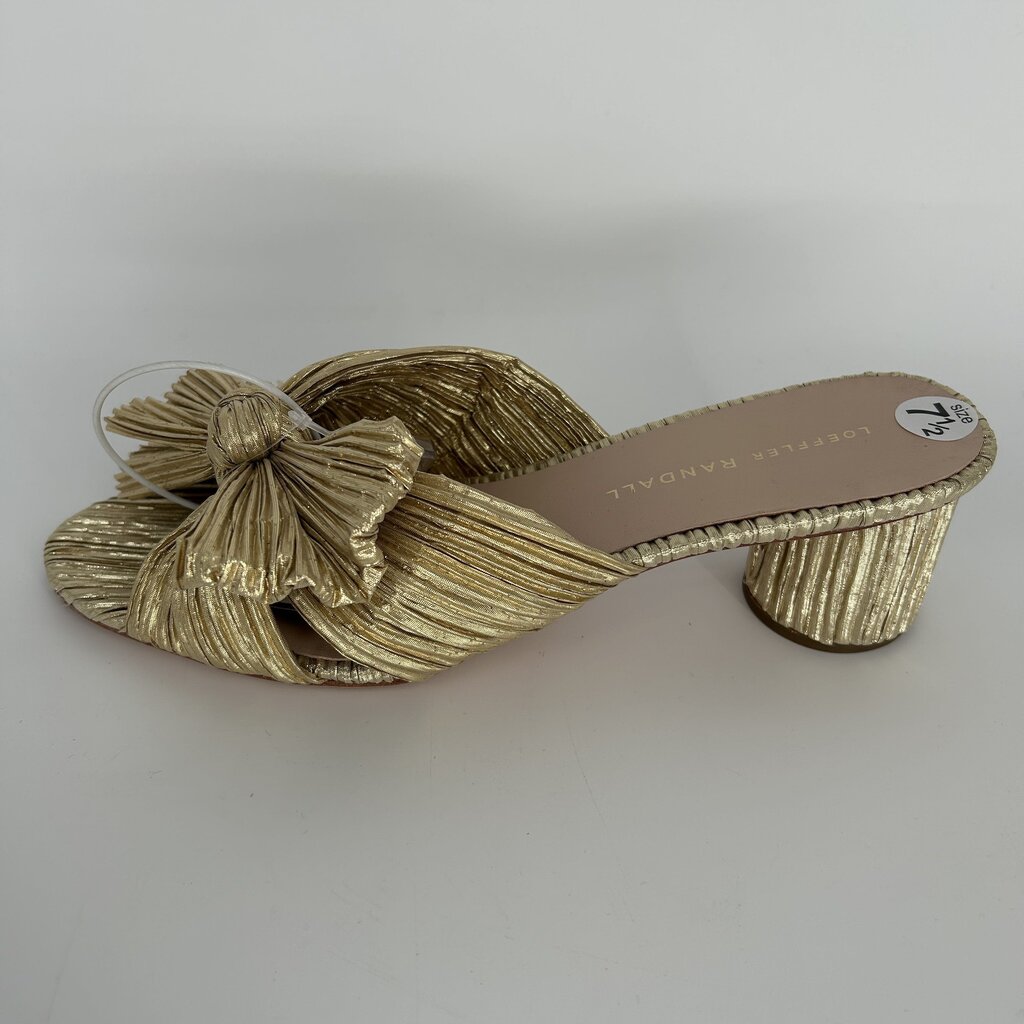 Loeffler Randal Gold Slides w/Bow