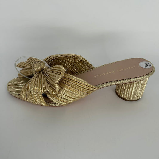 Loeffler Randal Gold Slides w/Bow