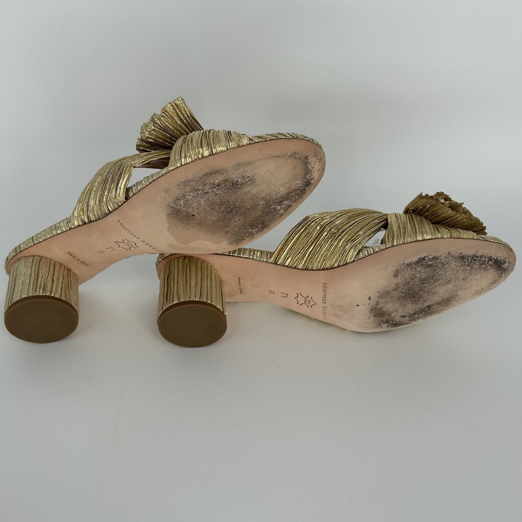 Loeffler Randal Gold Slides w/Bow