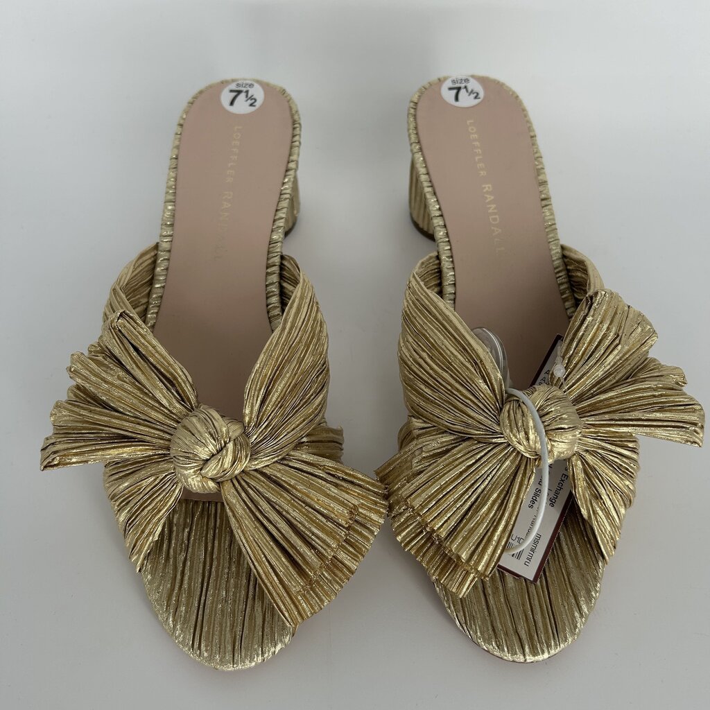 Loeffler Randal Gold Slides w/Bow