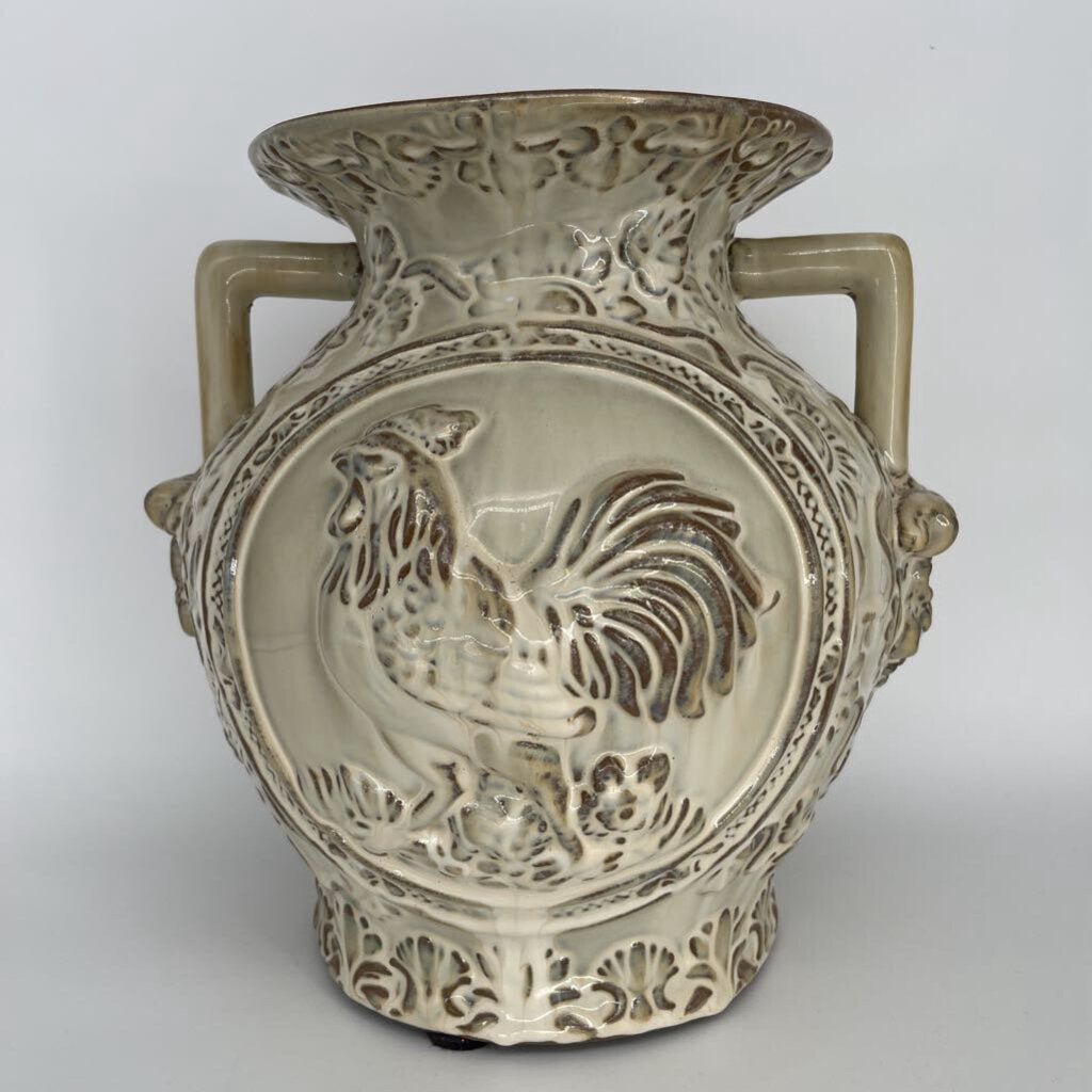 Ornate Ceramic Rooster Vase