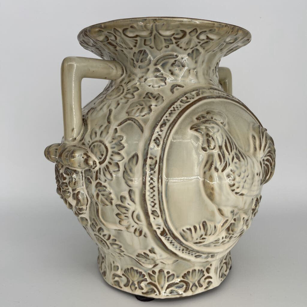 Ornate Ceramic Rooster Vase