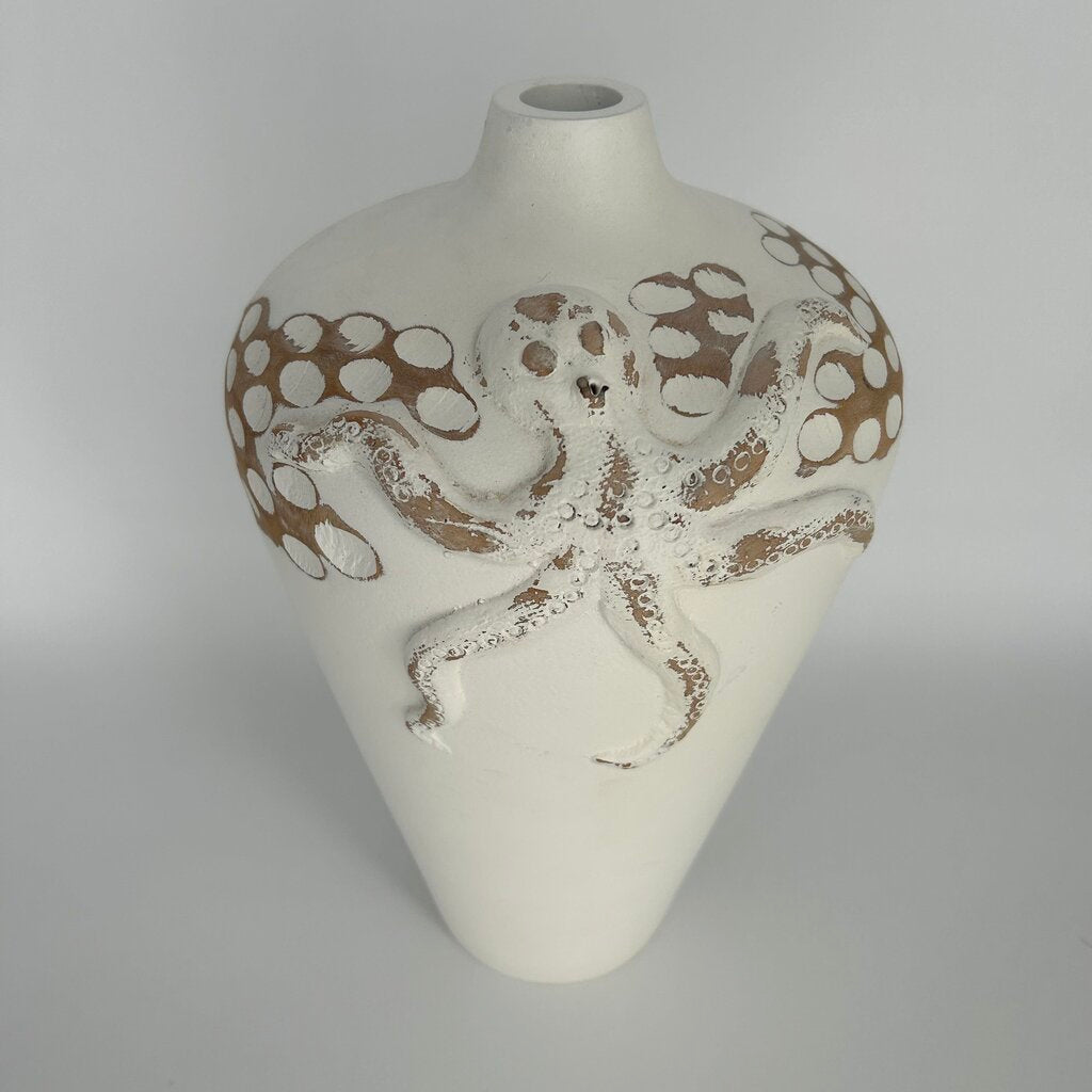 Wooden Squid Vase