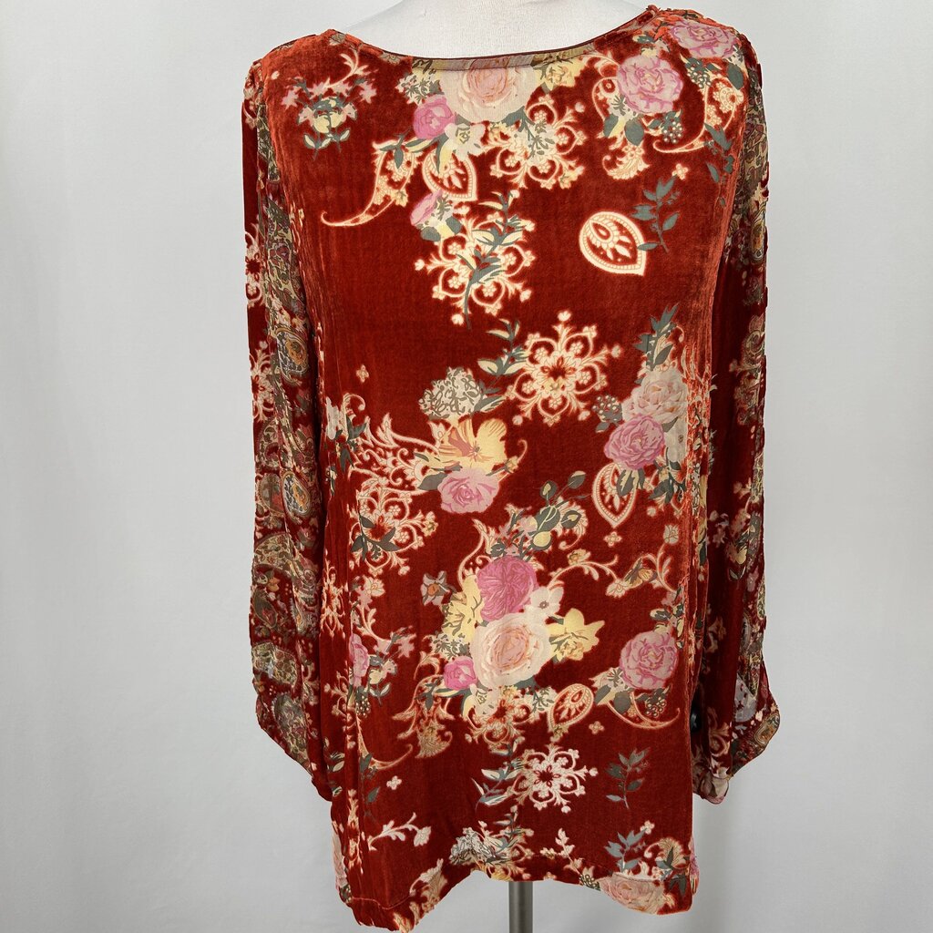 Johnny Was Velvet Floral Shirt