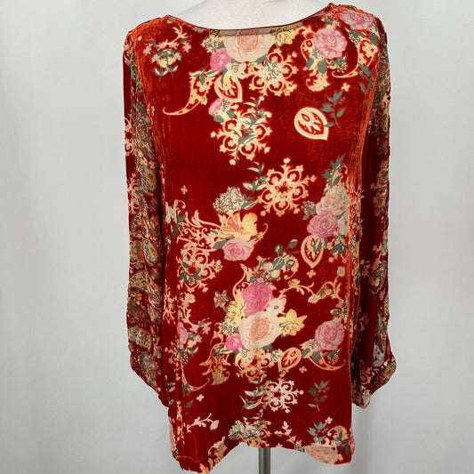 Johnny Was Velvet Floral Shirt