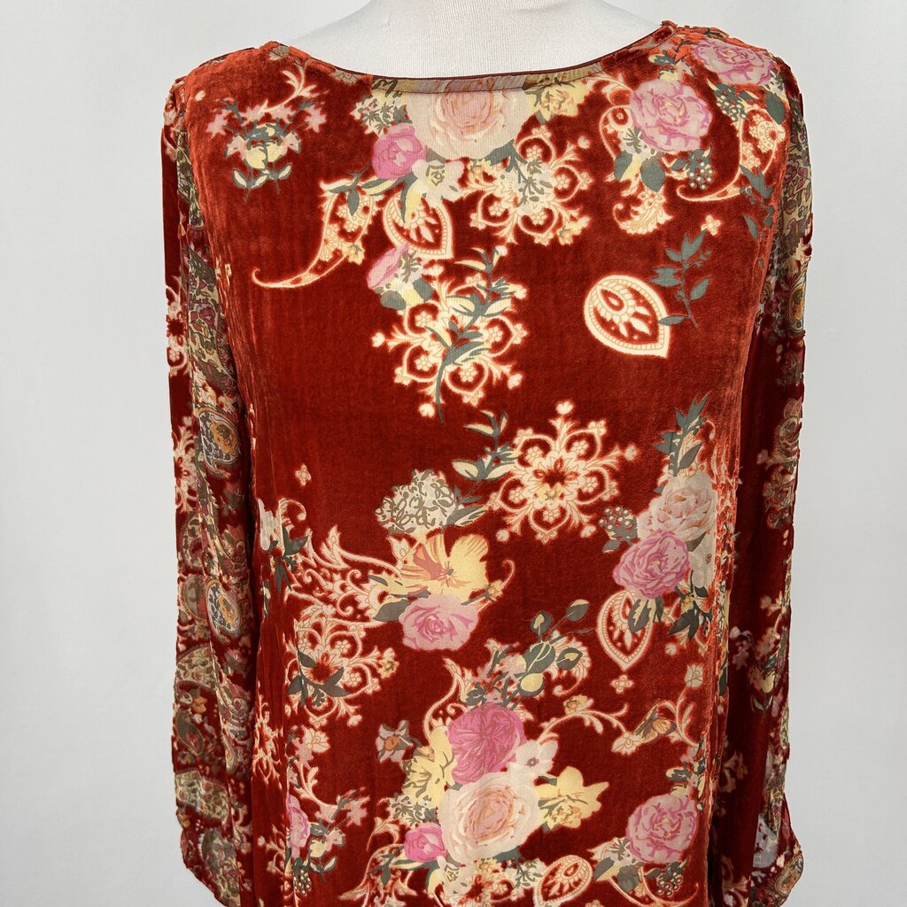 Johnny Was Velvet Floral Shirt