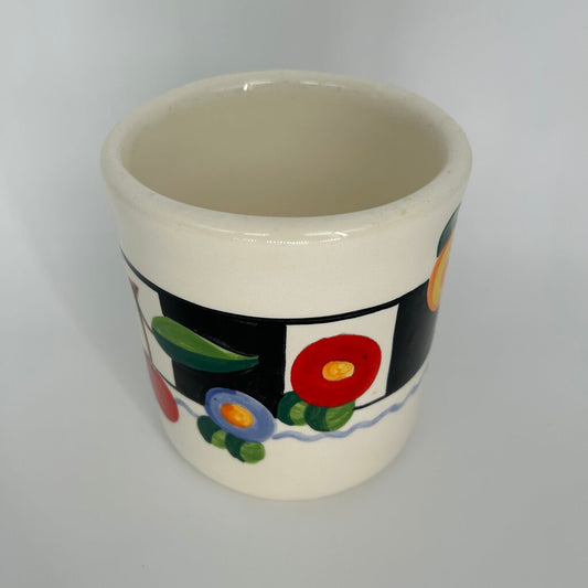 Checked Stripe Fruit Canister