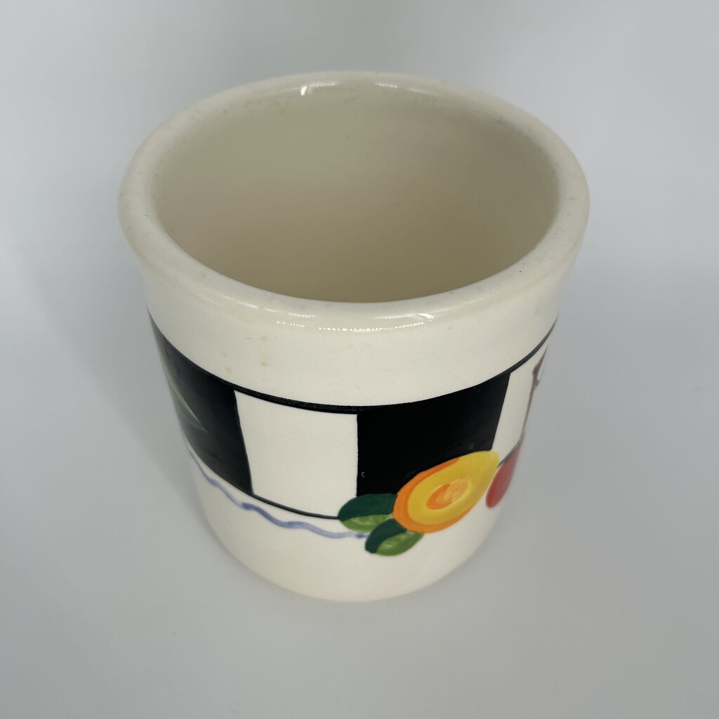 Checked Stripe Fruit Canister