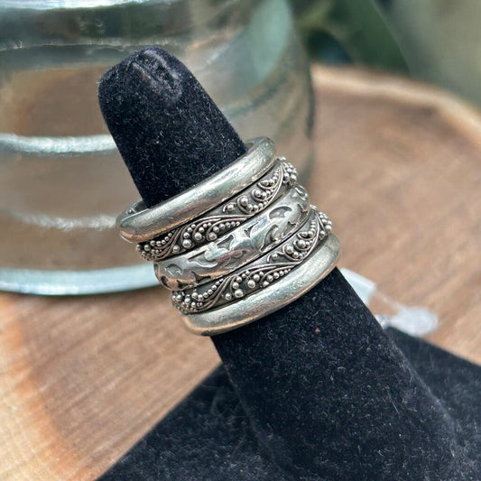 Lois Hill Sterling 5 Ring Stack Set