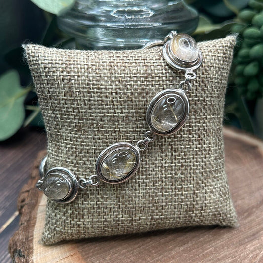 Sterling & Rutilated Quartz Bracelet