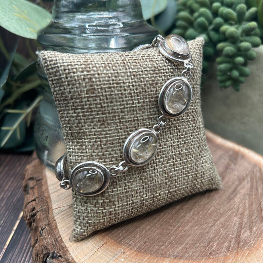 Sterling & Rutilated Quartz Bracelet