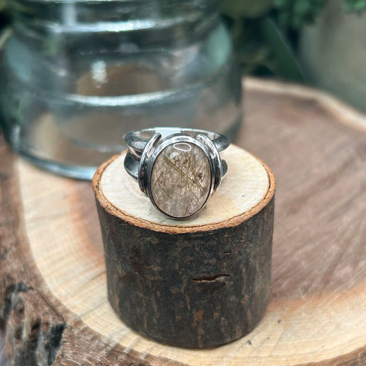 Rutilated Quartz & Sterling Ring