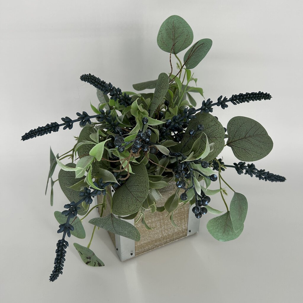 Faux Greenery in Square Planter