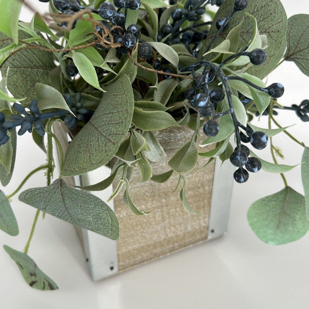 Faux Greenery in Square Planter