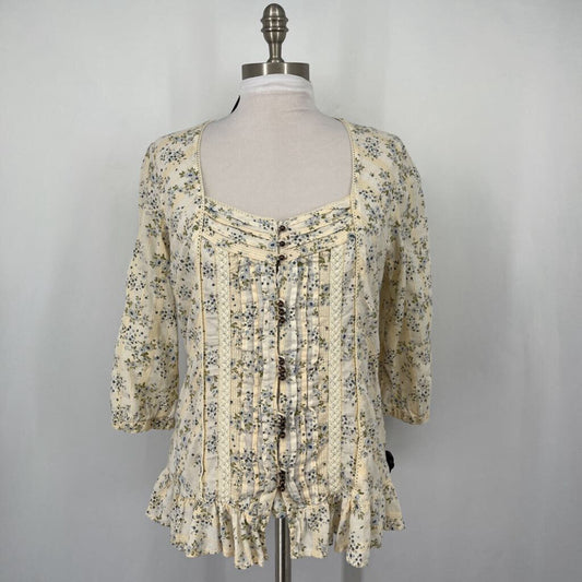 Faded Glory 3/4 Slv Floral Shirt